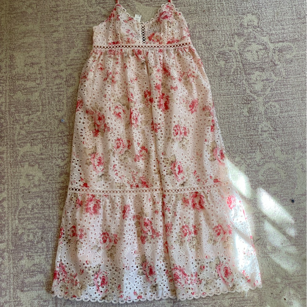 Aqua Eyelet Maxi Dress NWT